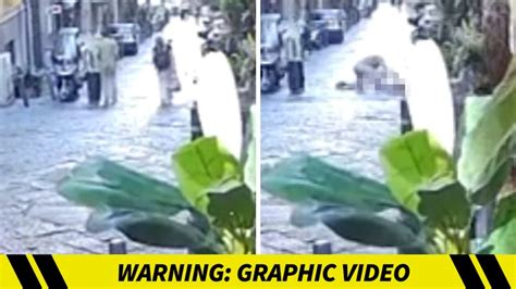 Tourist Killed by Falling Statue in Freak Accident Caught on 